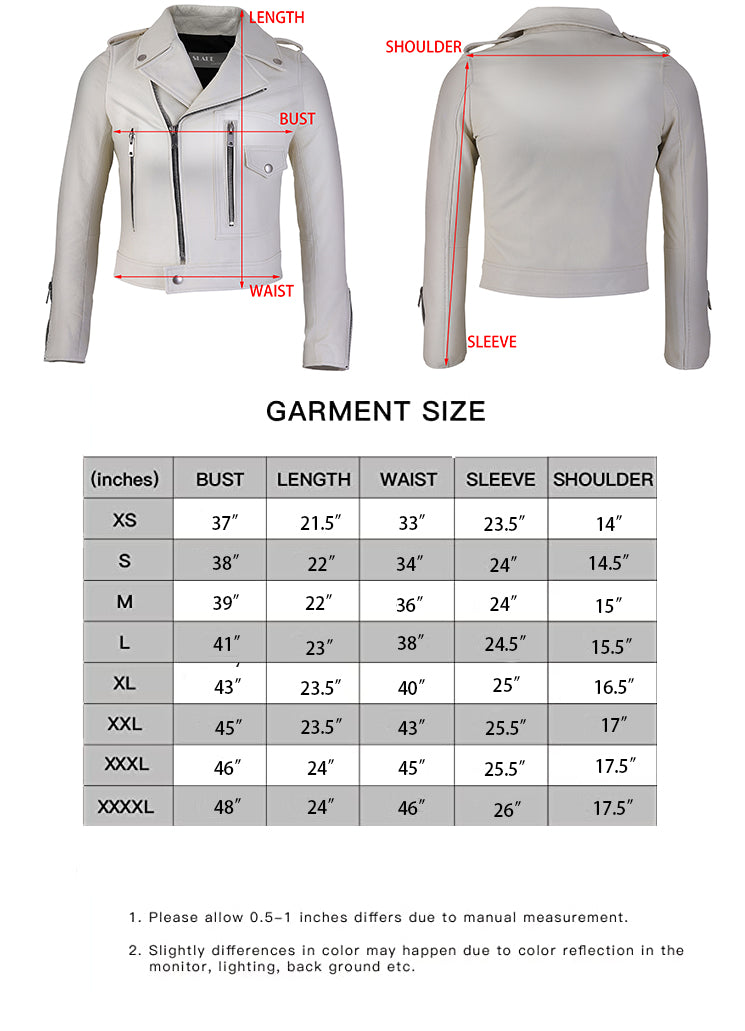 Fiona Off White Women's Club Wear Cowhide Leather Jacket