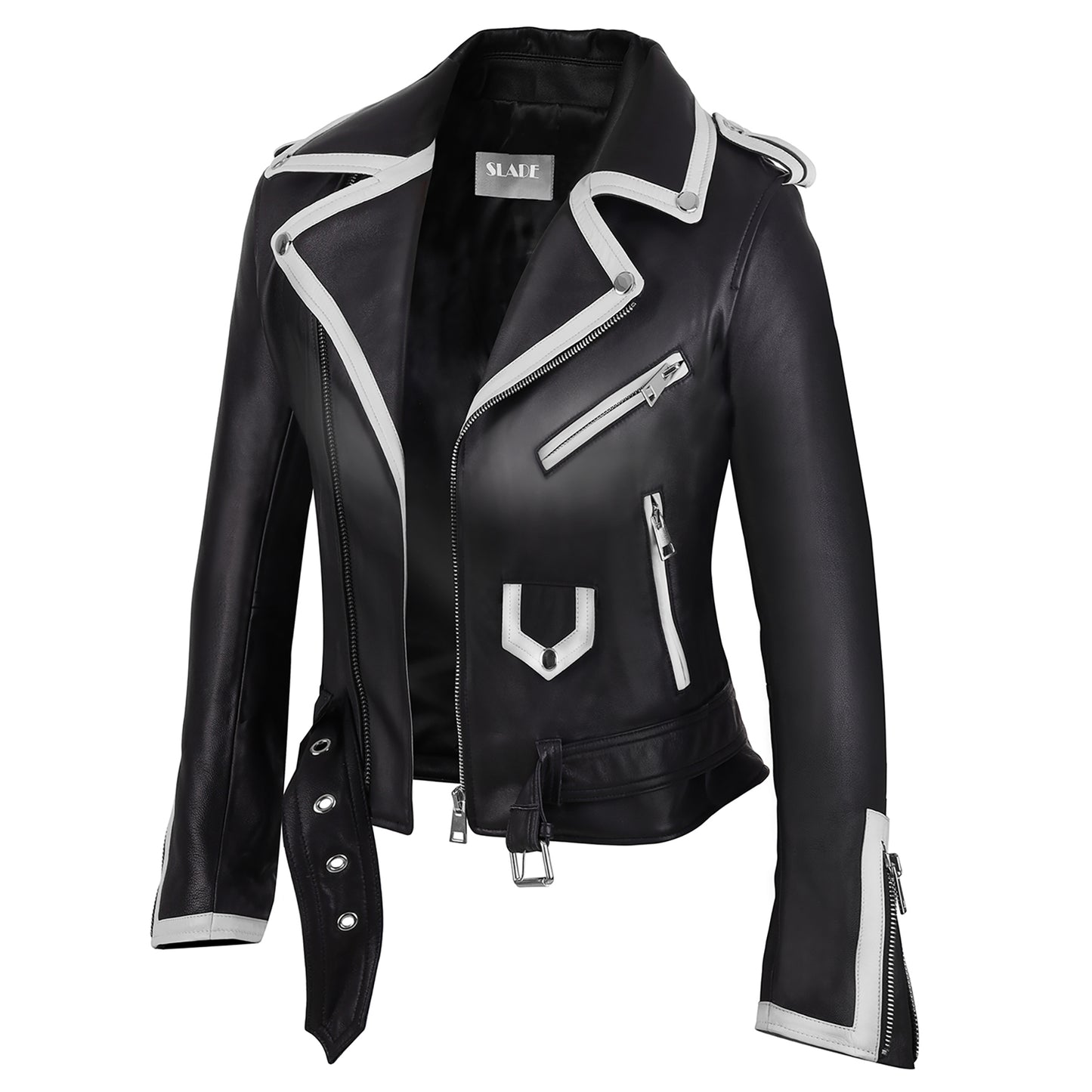 OFF-WHITE: leather jacket - Black