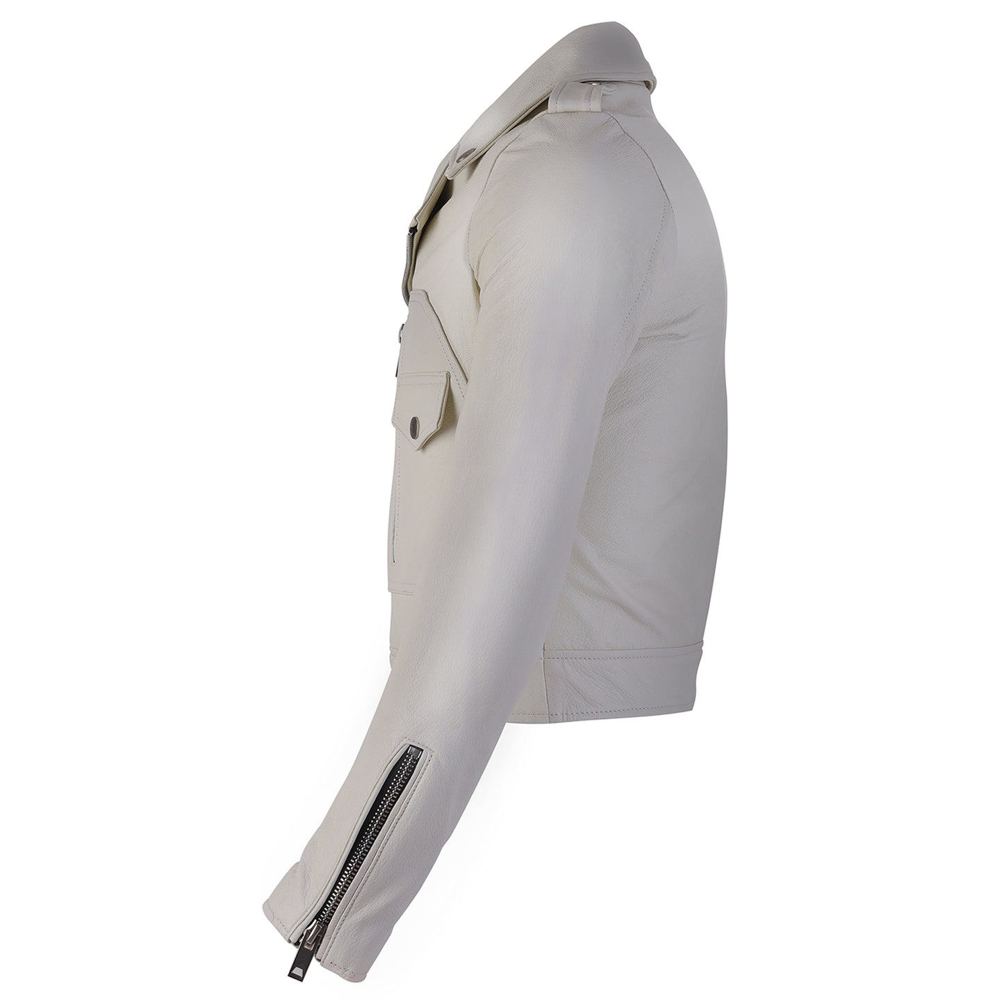 Fiona Off White Women's Club Wear Cowhide Leather Jacket