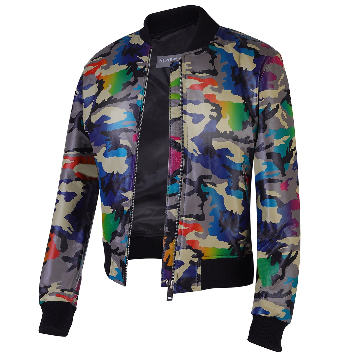 Lucas Men's Colorful Camouflage Lamb Skin Club Wear Jacket