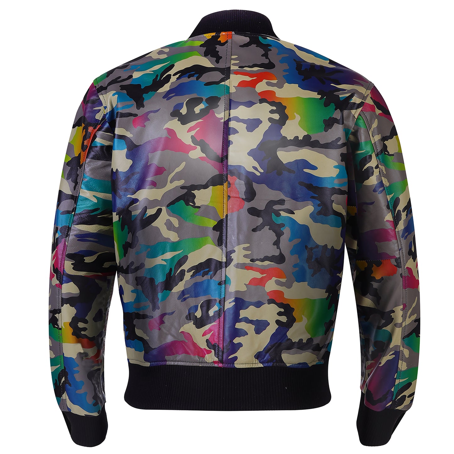 Lucas Men's Colorful Camouflage Lamb Skin Club Wear Jacket