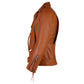 Rita Womens' Brown Classic Soft Lamb Skin Leather Jacket With Belt.