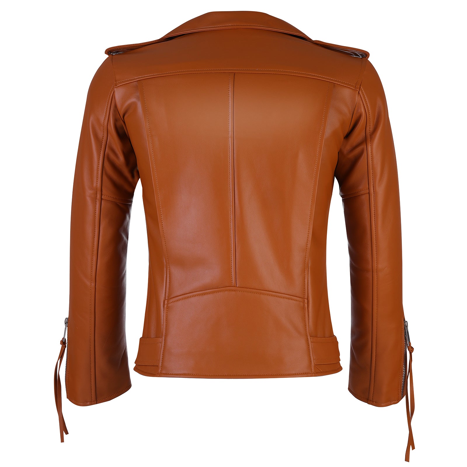 Rita Womens Brown Classic Soft Lamb Skin Leather Jacket With Belt