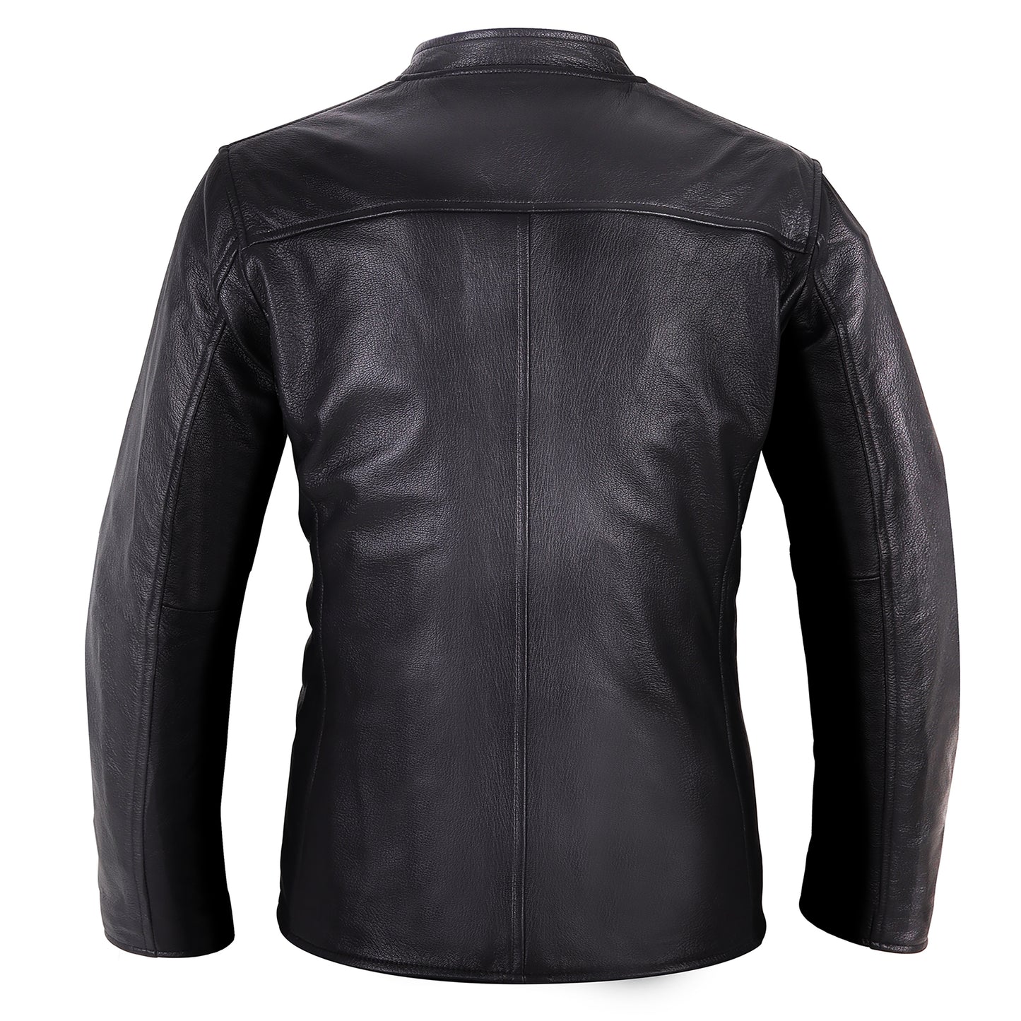 Piers Men's Black Naked Cowhide Leather Jacket With Beads, Stylish Club Wear