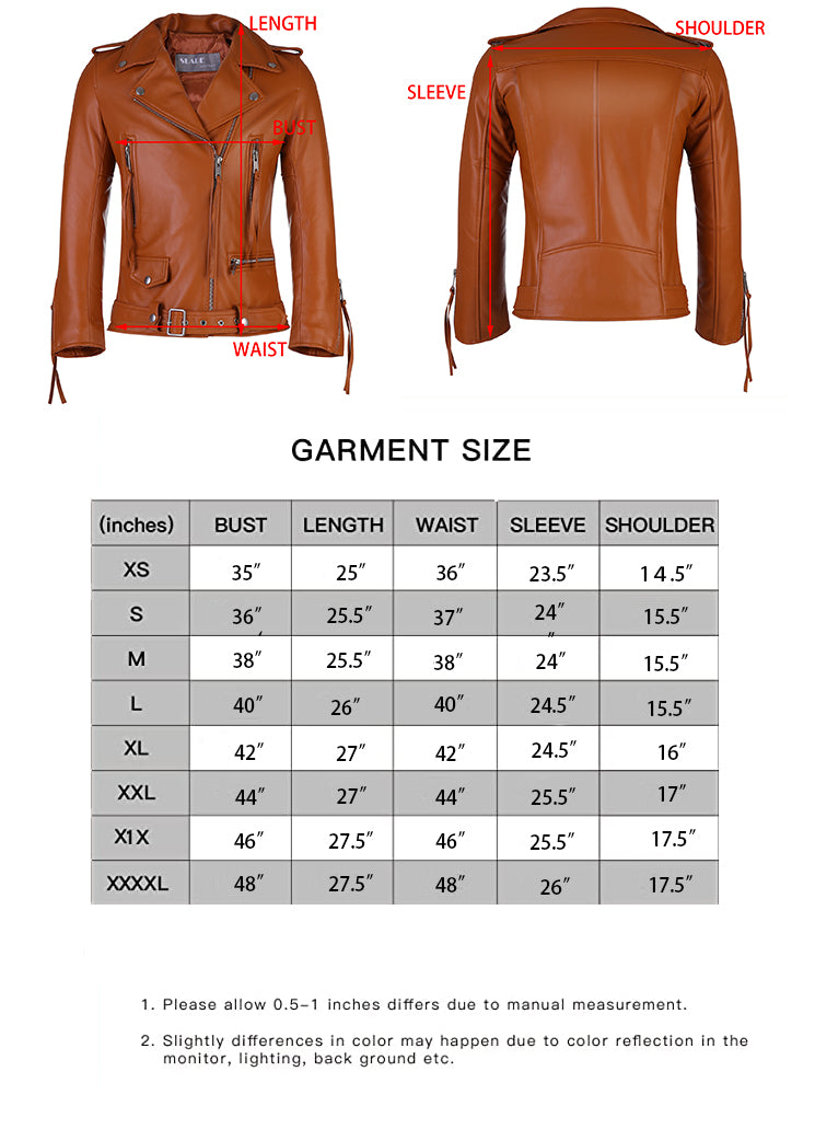 Rita Womens' Brown Classic Soft Lamb Skin Leather Jacket With Belt ...